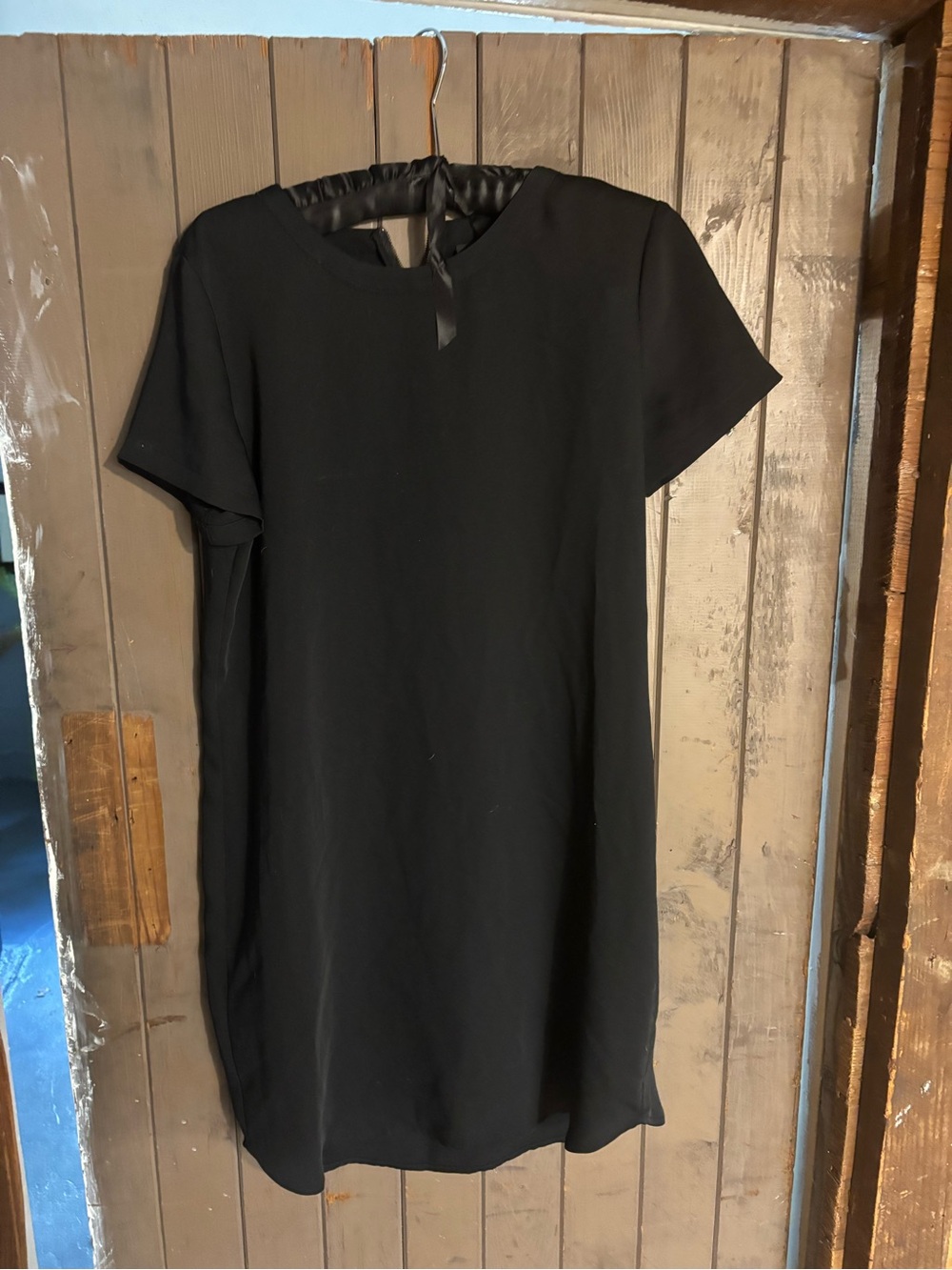 Classic Black Short-Sleeve Shift Dress